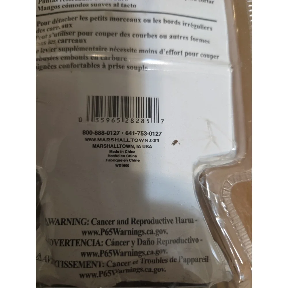Marshalltown Compound Tile Nippers Soft Grip Tile Cutter Item #TN2 EDI-28285